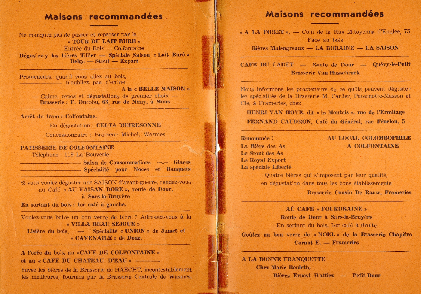 Pâturages : maisons recommandées (revue Ligue des Amis de la Forët de Colfontaine deucième édition).