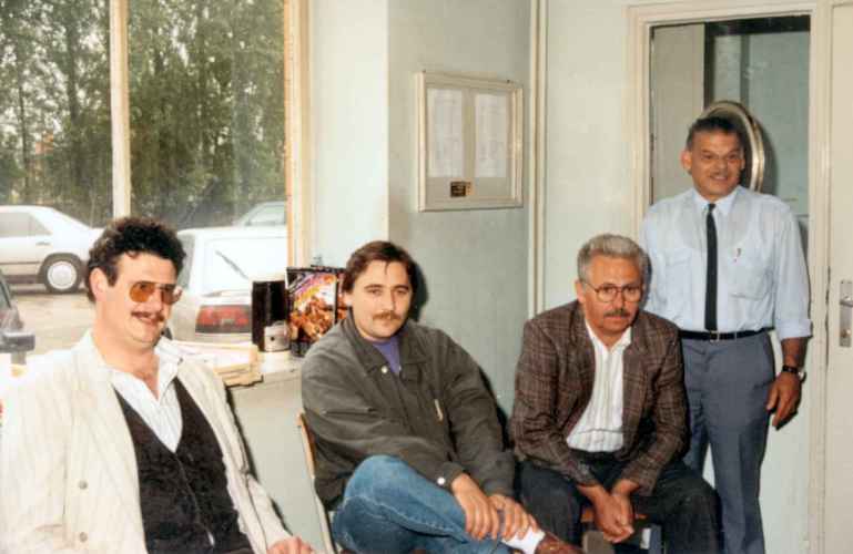De gauche à droite : Umbetto Zoppe, Serge Piersotte, Michel Delrue et Jacques Cornez