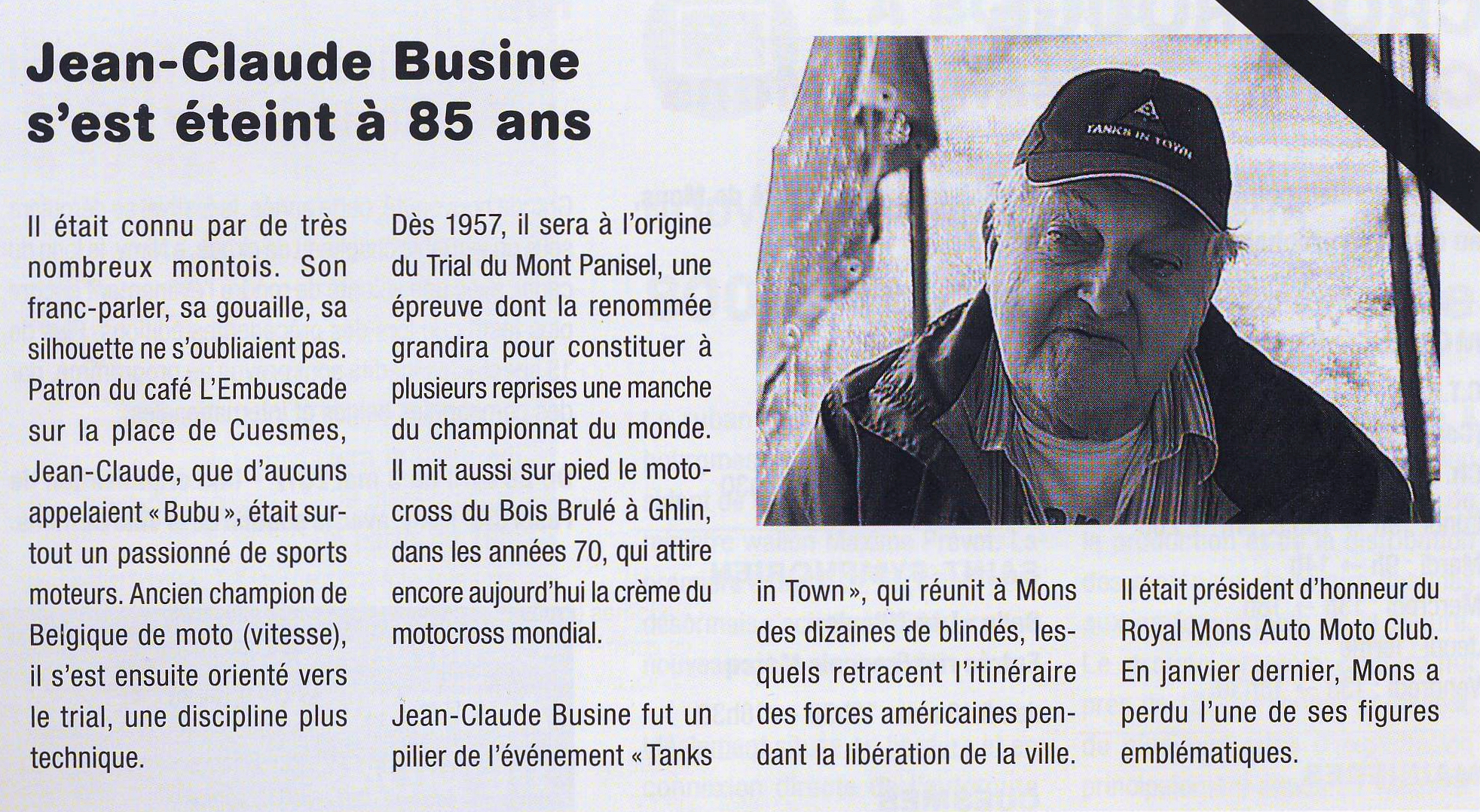 Cuesmes : Hommage à Jean-Claude BUSINE mort en janvier 2017 (Revue monsMAG).