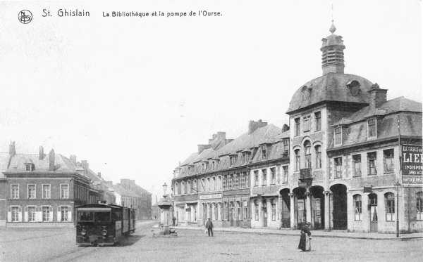 Saint-Ghislain : la Bibliothèque et la pompe de l'Ourse.