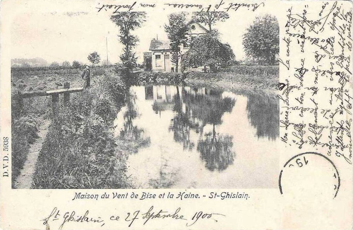 Saint-Ghislain : Maison du Vent de Bise et la Haine (vers 1900).