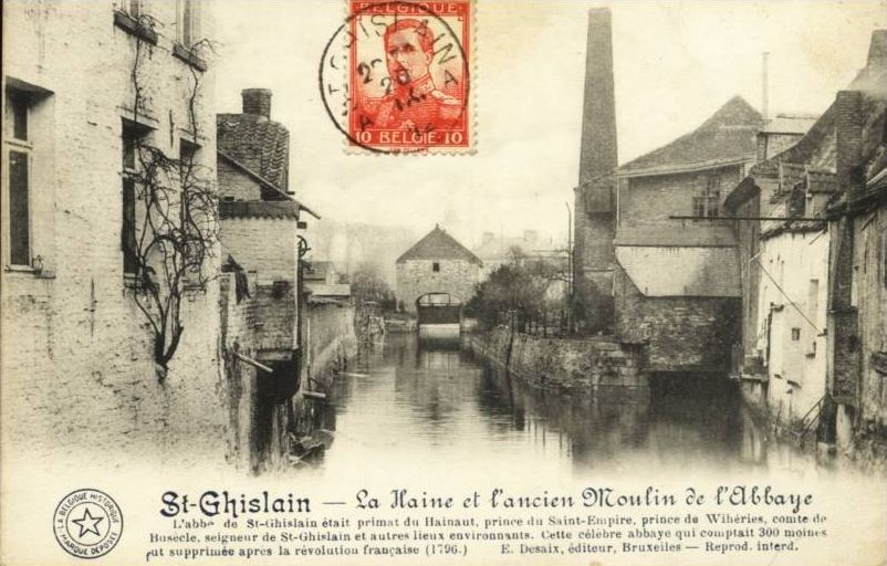 Saint-Ghislain : La Haine et l´ancien Moulin de l´Abbaye.