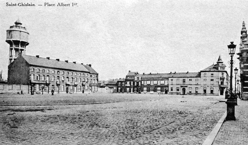 Saint-Ghislain : Place de la gare,devenue place Albert 1er après 1918.