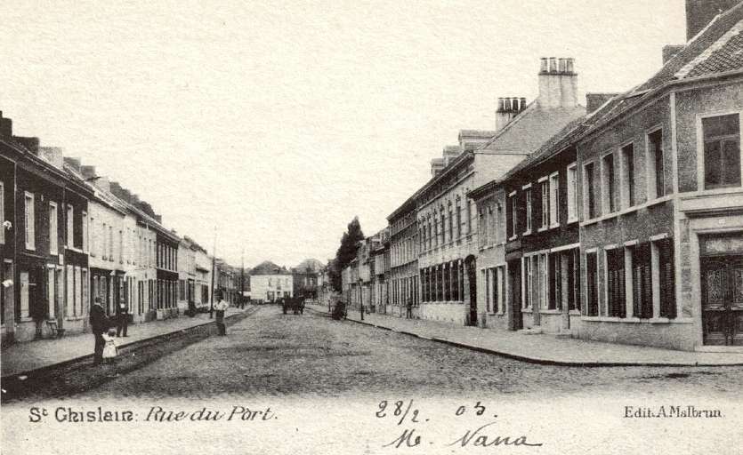 Saint-Ghislain : Rue du Port vers 1909.