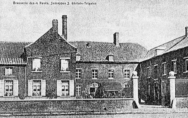 Jemappes en 1915 : Grand'Route - Quatres pavés Richebé.
