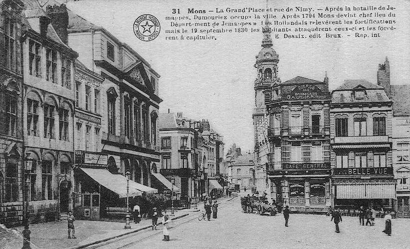 Mons : La Grand' Place et rue de Nimy.
