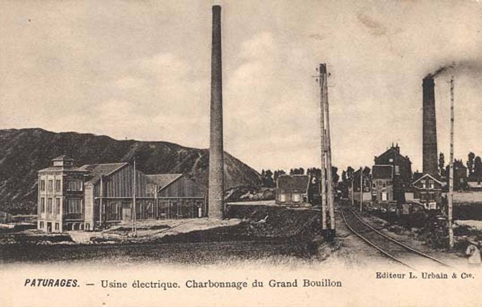 Pâturages : Usine électrique. Charbonnage du Grand Bouillon.