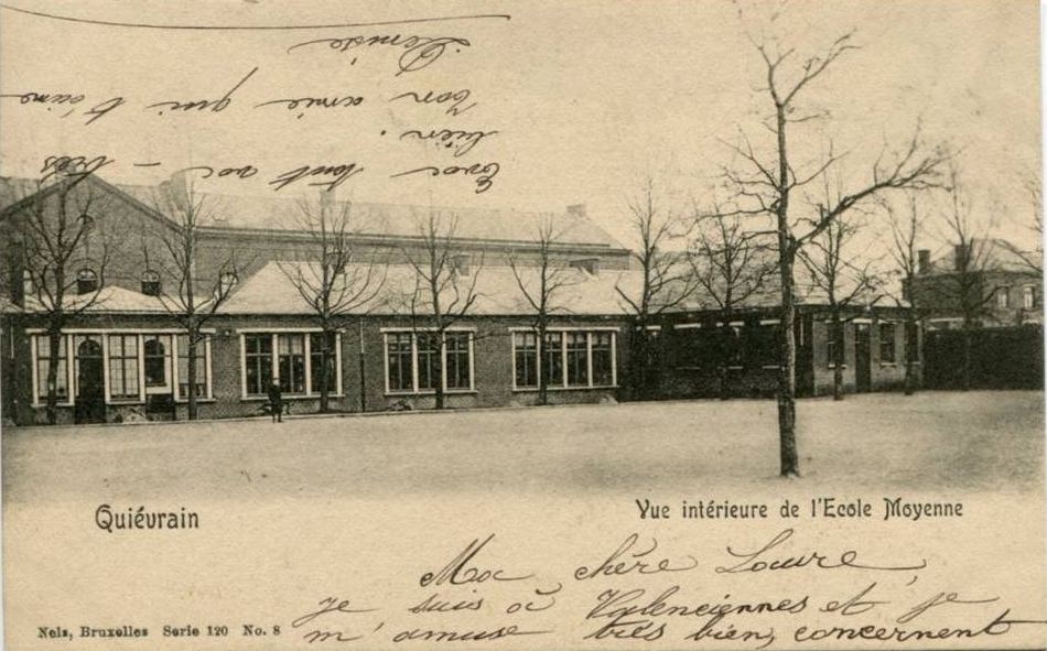 Quiévrain : Vue intérieure de l'Ecole Moyenne (1907).