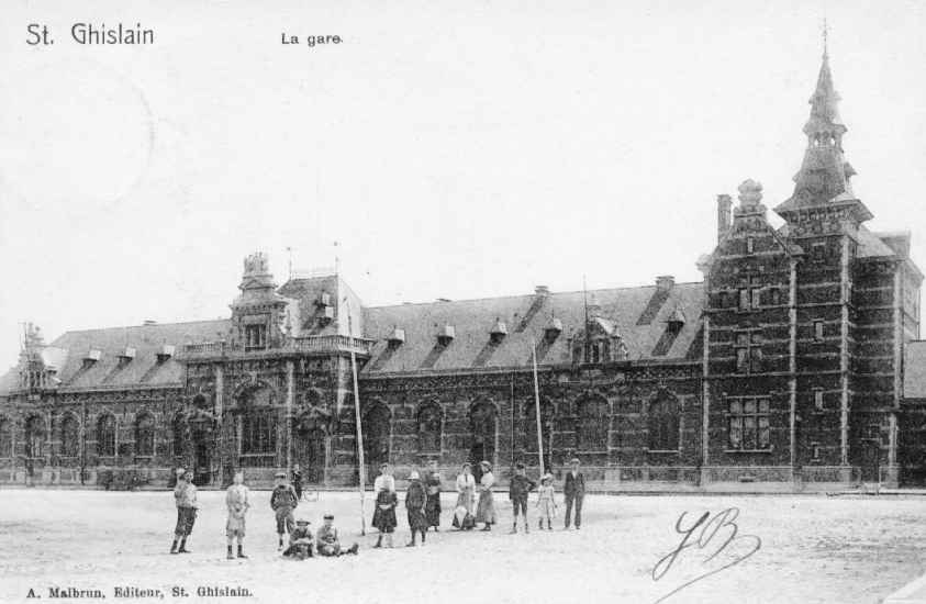 Saint-Ghislain : La gare en 1914.