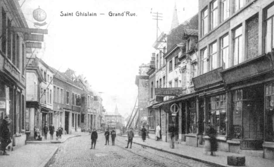 Saint-Ghislain : Grand Rue en 1920.