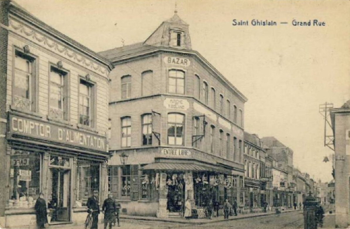 Saint-Ghislain : Grand Rue - très animée - commerces - Edit. H. Riche et V. Rola.   