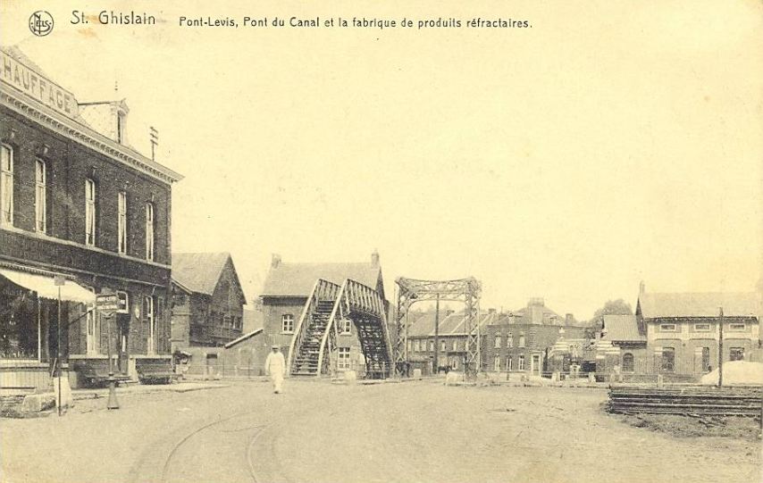 Saint-Ghislain : Pont Levis, pont du Canal et fabrique produits réfractaires.