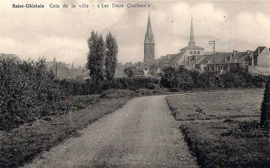 Saint-Ghislain : Coin de la Ville - "Les Deux Clochers" .
