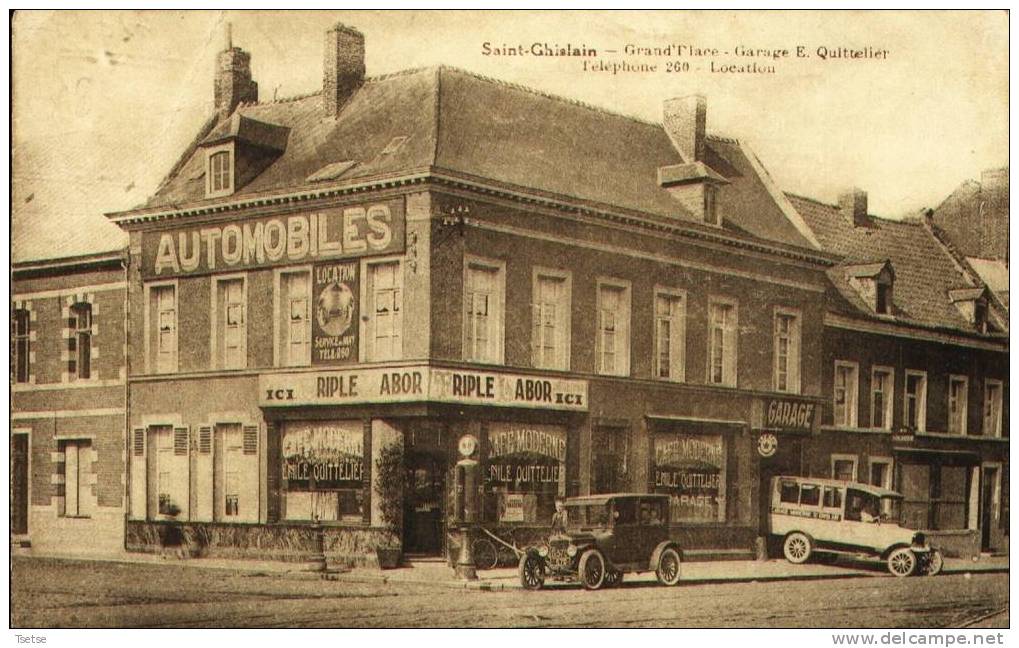 Saint-Ghislain : Café-garage moderne  Emile QUITTELIER (vers 1928).
