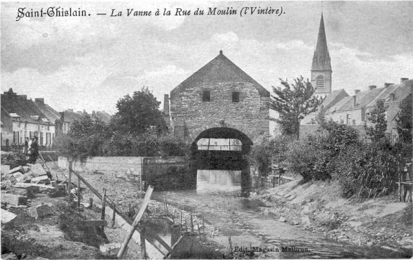 Saint-Ghislain : La Vanne de la rue du Moulin en 1905.