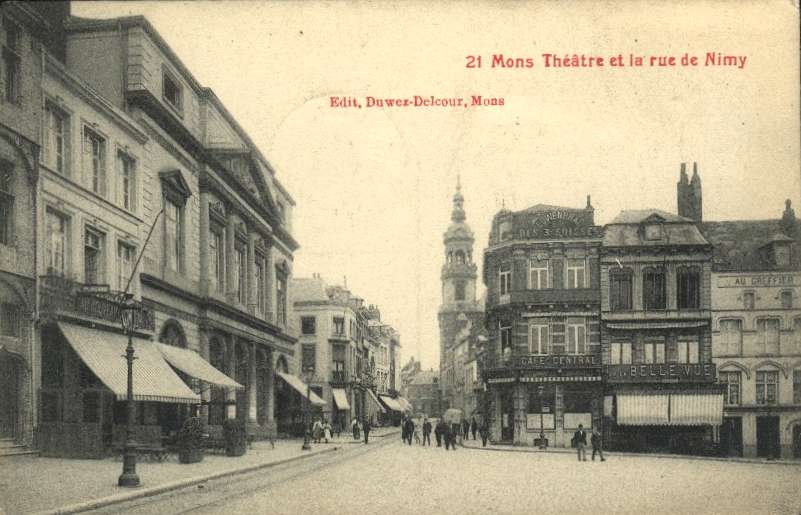 Mons : Théatre et rue de Nimy.