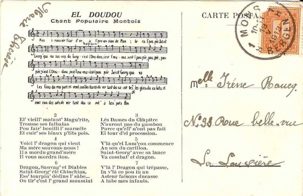 Mons : El Doudou Chant Populaire Montois.