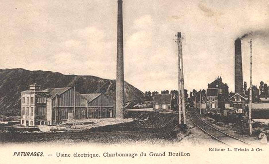 Pâturages : Usine électrique. Charbonnage du Grand Bouillon.
