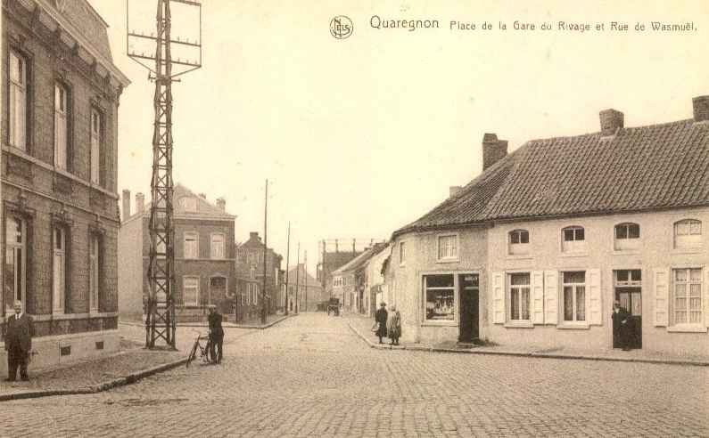 Quaregnon : Place de la gare du Rivage et rue de Wasmuel.