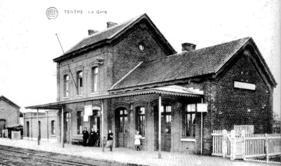 Tertre : la gare en 1882 est la première station après le point d'arrêt crée pour le charbonnage.
