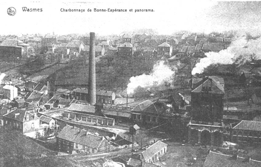 Wasmes : puits n°8 de la Compagnie des Charbonnages Belges dit Bonne-Espérance ou 8 de l'Escouffiaux ou 8 du Pachy (rue Clémenceau).